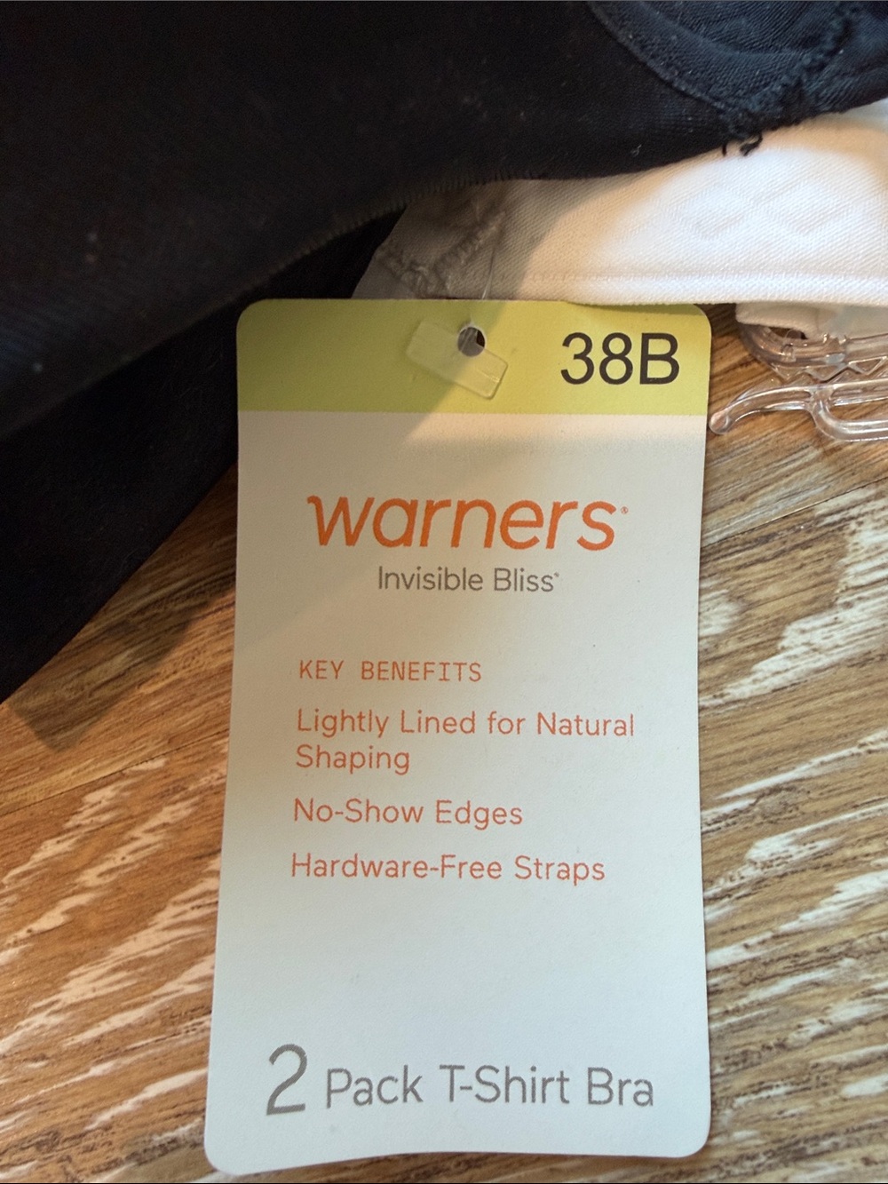 Warner's 2-Pack Wireless T-Shirt Bras in Black and White 38B - Picture 4 of 8